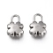 Tarnish Resistant 304 Stainless Steel Pendants, Clover Lock Shape, Stainless Steel Color, 15x10x5mm, Hole: 4.5x3mm