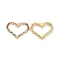 Brass Pave Colorful Cubic Zirconia Pendants, Cadmium Free & Nickel Free & Lead Free, Heart Charms, Real 18K Gold Plated, 20x25.5x3mm, Hole: 1.4mm