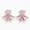 Brass Micro Pave Cubic Zirconia Links, Boy, Rose Gold, 16x15x2mm, Hole: 1mm