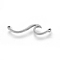 Tarnish Resistant 304 Stainless Steel Pendants, Wave, Stainless Steel Color, 29x7.5x2mm