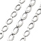 Tarnish Resistant Vacuum Plating 304 Stainless Steel Link Chains, Oval, Unwelded, with Spool, Stainless Steel Color, Link: 9.7x5.5x2mm