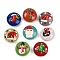 Christmas Handmade Lampwork Enamel Beads, Flat Round, Mixed Shapes, 18~18.5x10.5~12.5mm, Hole: 1.2~1.4mm