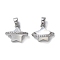 Brass Micro Pave Clear Cubic Zirconia Pendants, Cadmium Free & Nickel Free & Lead Free, with Shell, Star Charms, Platinum, 12x14.5x7.5mm, Hole: 4.5x2.5mm