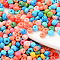 6/0 Glass Seed Beads, Baking Paint, Round Hole, Round, Mixed Color, 6/0, 4~5x2.5~4.5mm, Hole: 1.2mm, about 450g/bag