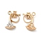 Rack Plating Alloy Rhinestone Pendants, Cadmium Free & Nickel Free & Lead Free, Musical Instruments Charms, Golden, 18.5x12.5x4mm, Hole: 2mm