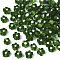 Glass Beads, Flower, Green, 4~6x4~6x2~3mm, Hole: 1mm
