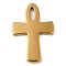 Electroplated Synthetic Non-magnetic Hematite Pendants, Religion Cross Charms, Golden Plated, 49x33.5x4mm, Hole: 1mm