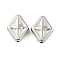 CCB Plastic Beads, Rhombus, Platinum, 13x11x4.5mm, Hole: 1.5mm