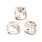 Glass Rhinestone Cabochons, Pointed Back & Back Plated, Faceted, Square, Rosaline, 4x4x2mm