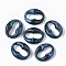 Acrylic Linking Rings, Imitation Gemstone Style, Oval, Teal, 31.5x26x9.5mm, Inner Diameter: 9x24mm, about: 185pcs/500g