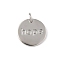 Brass Pendants, Flat Round with HOPE Charms, with Jump Ring, Long-Lasting Plated, Rack Plating, Lead Free & Cadmium Free, Platinum, 15x1.5mm, Hole: 3.5mm