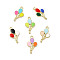 Alloy Enamel Pendants, Balloon Charms, Golden, Mixed Color, 23.5x13x1.5mm, Hole: 1.8mm