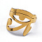 Eye of Ra/Re 201 Stainless Steel Adjustable Finger Rings, Golden, Inner Diameter: 18mm