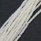 Opaque Glass Beads Strands, Faceted, Rondelle, White, 2.3~2.7x1.5mm, Hole: 0.5mm, about 150~155pcs/strand, 32~33cm