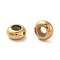 Ion Plating(IP) 304 Stainless Steel Beads, with Rubber Inside, Slider Beads, Rondelle, Golden, 9x4.5mm, Hole: 3mm