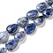 Natural Blue Spot Jasper Beads Strands, Flat Teardrop, 13~14x9.5~10x5~5.5mm, Hole: 1.2mm, about 28pcs/strand, 15.16''(38.5cm)