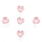 Resin Imitation Pearl Bead Caps, 3-Petal, Flower, Pink, 6x6x3mm, Hole: 1mm