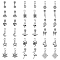 72pcs 18 styles Alloy European Dangle Charms, Large Hole Pendants, Flower & Elephant & Moon, Mixed Shapes, Antique Silver, 25~35mm, Hole: 5mm, 4pcs/style