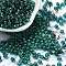 Glass Seed Beads, Silver Lined, Round Hole, Round, Teal, 4x3mm, Hole: 1.2mm, 285pcs/20g