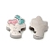 304 Stainless Steel Beads, with Enamel, Bouquet, Stainless Steel Color, 7.5x6.5x3.3mm, Hole: 2mm