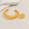 Vintage Luxurious Zinc Alloy Middle Eastern Style Jewelry Set for Women, Cuff Bangle & Rings Sets, Golden