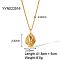 French Style Hollow Leaf Stainless Steel Pendant Necklaces for Women, Real 18K Gold Plated, 16.46 inch(41.8cm)