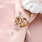 Heart with Flower Hollow Out Brass Finger Rings, Golden, Letter P, Inner Diameter: 17mm