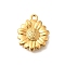 Ion Plating(IP) 304 Stainless Steel Pendants, Sunflower Charm, Real 18K Gold Plated, 18x15.5x4mm, Hole: 1.8mm