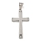 304 Stainless Steel Pendants, with Crystal Rhinestones, Cross Charm, Stainless Steel Color, 42x24x3mm, Hole: 7.5x5mm