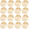 50Pcs 304 Stainless Steel Charms, Flat Round, Real 24K Gold Plated, 10x0.3mm, Hole: 1mm