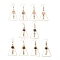 Natural Mixed Gemstone Dangle Earrings, with Brass Real 18K Gold Plated Earring Hooks and Brass Findings, Triangle, 68mm, Pin: 0.7mm