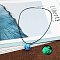 Zinc Alloy & Luminous Blue Glass Flat Round with Constellation Pendant Black Waxed Cord Necklaces, Platinum, Libra, 15.75 inch(40cm)