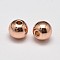 Rack Plating Brass Round Spacer Beads, Rose Gold, 6mm, Hole: 1.5mm