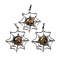 Natural Tiger Eye Spider Web Pendants, Rack Plating Antique Silver Plated Brass Halloween Net Charms, Cadmium Free & Lead Free, 44.5x37.5x7mm, Hole: 7.5x5mm