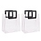 PVC Laser Transparent Bag, Tote Bag, with PU Leather Handles, for Gift or Present Packaging, Rectangle, Black, Finished Product: 32x25x15cm