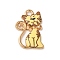 Alloy Enamel Pendants, Cadmium Free & Lead Free, Light Gold, Cat Charm, Gold, 21x14x1.5mm, Hole: 2mm