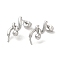 Brass Stud Earring Findings, with 925 Sterling Silver Pins, for Half Drilled Beads, Cadmium Free & Nickel Free & Lead Free, Real Platinum Plated, 18x8mm, Pin: 12x0.8mm and 1mm(for Half Drilled Beads)