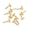 Brass Peg Bails Pin Charms, Star, Real 18K Gold Plated, 6x3.5x4mm, Pin: 0.7mm
