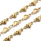 304 Stainless Steel Heart Link Chains, Soldered, with Spool, Real 18K Gold Plated, 10x5x1.5mm, 10m/roll