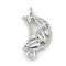 Brass Clear Cubic Zirconia Connector Charms, Cadmium Free & Nickel Free & Lead Free, Moon Links, Platinum, 16.5x9x2.5mm, Hole: 1.4mm