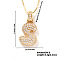 Elegant Brass Micro Pave Clear Cubic Zirconia 3D Initial Necklaces, Perfect Gift for Her, Golden, Letter S, 15.75 inch(40cm)
