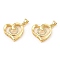 Rack Plating Brass Micro Pave Clear Cubic Zirconia Pendants, Cadmium Free & Lead Free, Heart, Real 16K Gold Plated, 19.5x17x4.5mm, Hole: 3.5x4mm