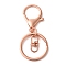 Alloy Keychain Clasp Findings, with Iron Rings, Rose Gold, 68mm