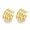 Brass Cuff Earrings, with ABS Imitation Pearl, for Women, Real 18K Gold Plated, 15~15.5x10.5mm