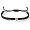 304 Stainless Steel Heart with Letter Bead Braided Bead Bracelets, Adjustable Nylon Cord Braided Bracelets for Couple Friendship, Platinum, Letter I, 7-7/8 inch(20cm), Inner Diameter: 11 inch(28cm)