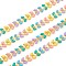 Brass Handmade Chains, Unwelded, with Enameled Cobs, Long-Lasting Plated, Leaf, Real 18K Gold Plated, with Spool, Colorful, 6.5x7x2mm, about 32.8 Feet(10m)/roll