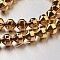 Electroplate Non-magnetic Synthetic Hematite Bead Strands, Bicone, Golden Plated, 6x6mm, Hole: 1mm, about 61pcs/strand, 15.7 inch