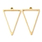 304 Stainless Steel Open Back Bezel Triangle Pendants, For DIY UV Resin, Epoxy Resin, Pressed Flower Jewelry, Real 18K Gold Plated, 37x23x3mm, Hole: 2.2mm, Inner Diameter: 29.5x20mm
