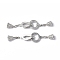Brass Crystal Rhinestone Fold Over Clasps, Cadmium Free & Nickel Free & Lead Free, Ring, Platinum, 54mm, Ring: 15.5x11x1.5mm, Clasps: 19x6.5x5.5mm, Pendant: 9x6mm, Pin: 0.7mm
