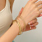 6Pcs Alloy Bangle Set for Women, Golden, Diameter: 70mm